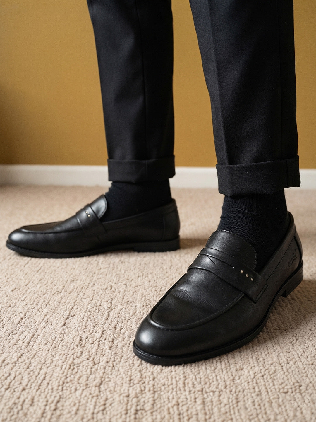 Alpha Black Penny Loafers