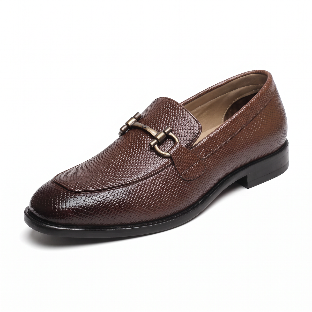 Ethik Stunner Tan Textured Loafers for Men