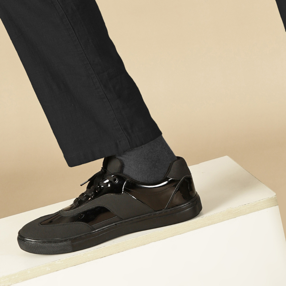 Glide Patent Black Layered Panel Sneakers