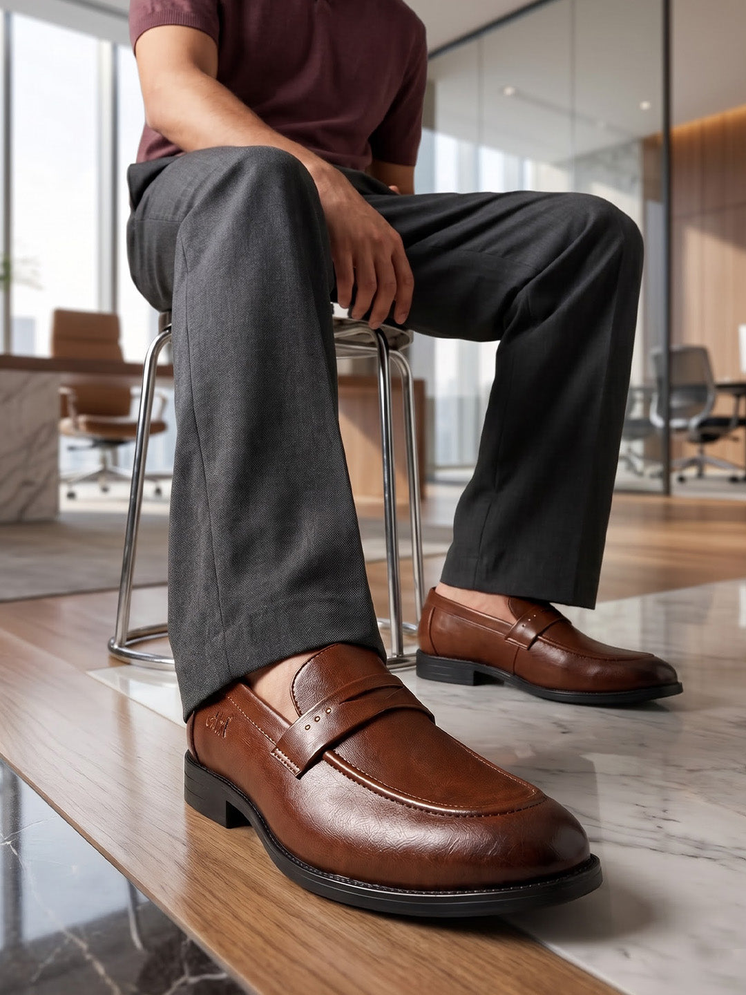 Alpha Tan Penny Loafers