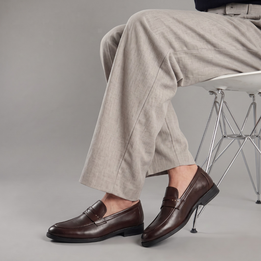 Alpha Brown Penny Loafers