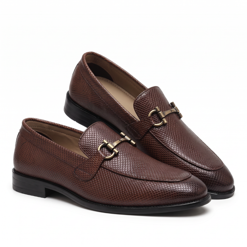 Ethik Stunner Tan Textured Loafers for Men