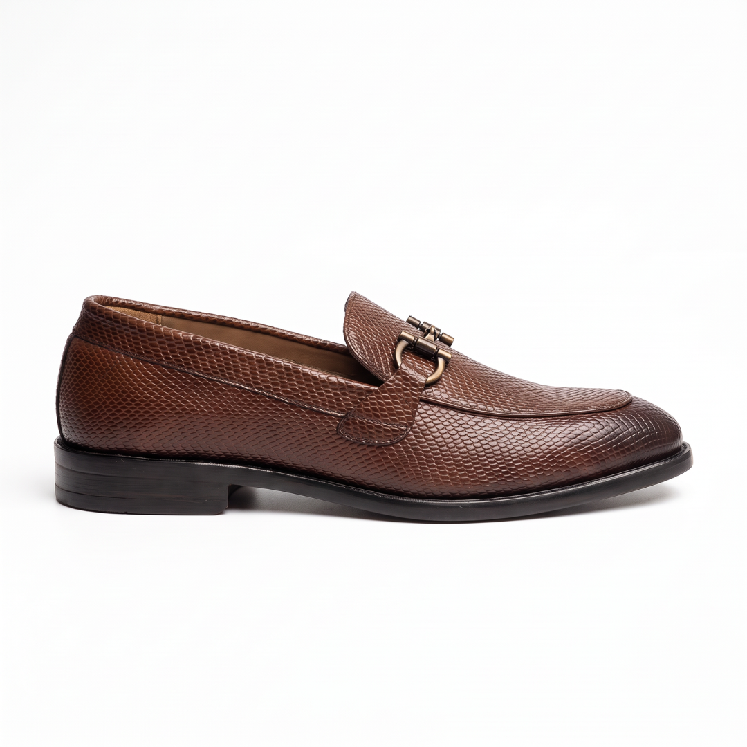 Ethik Stunner Tan Textured Loafers for Men