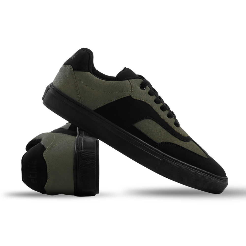 Glide Olive Layered Panel Sneakers
