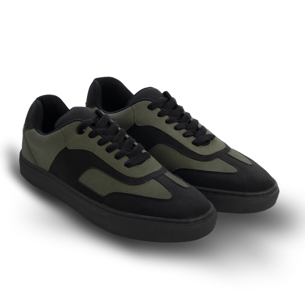Glide Olive Layered Panel Sneakers