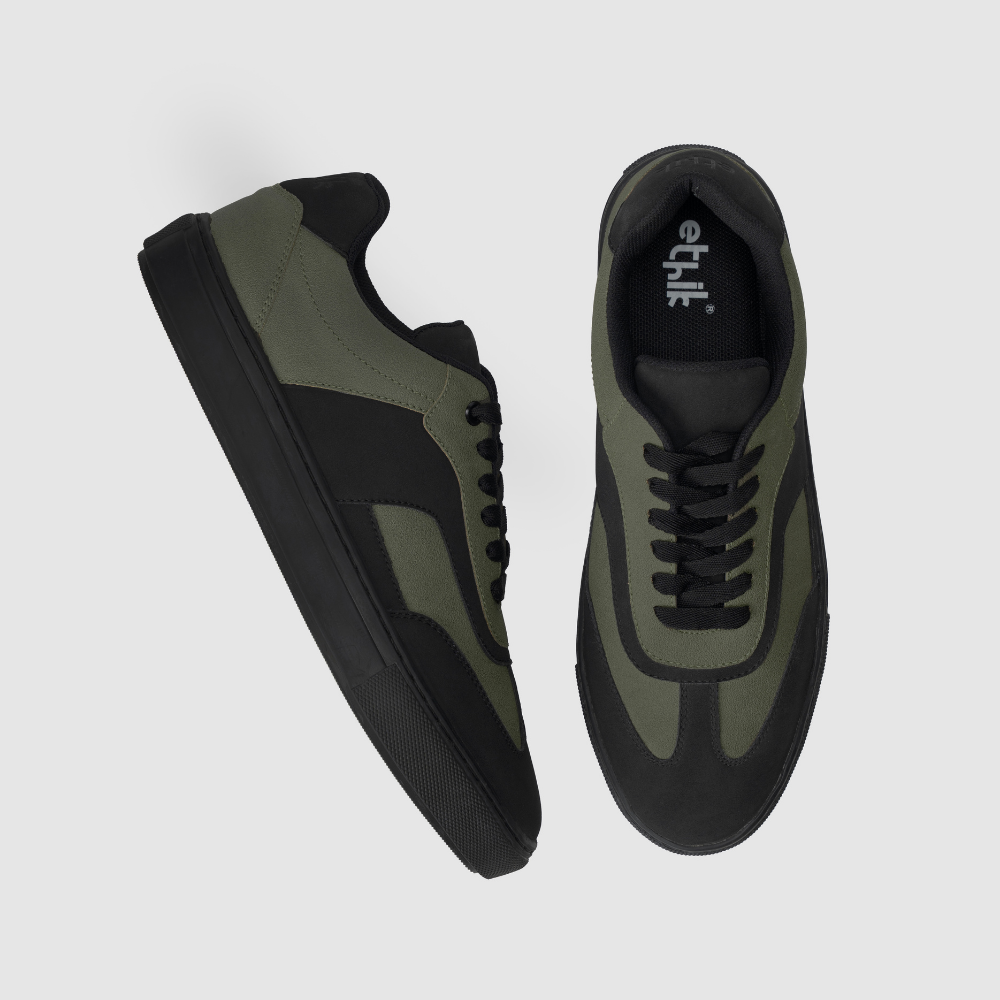 Glide Olive Layered Panel Sneakers