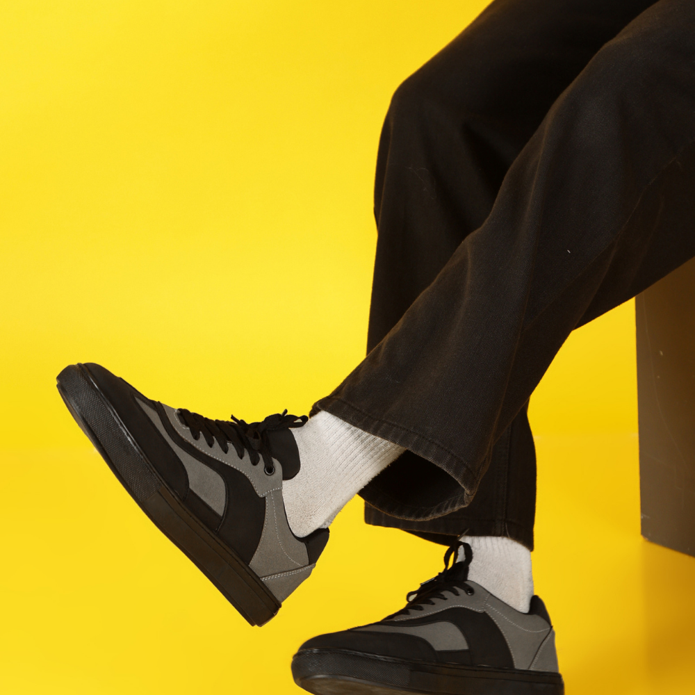 Glide Deep Grey Layered Panel Sneakers