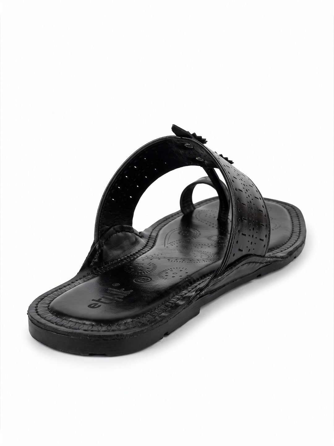 Ethik Raje Black Kolhapuri Chappal for Men