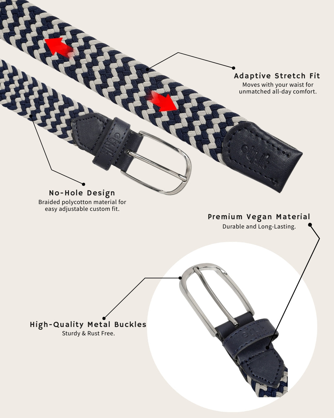 Urban Braid - Blue & White - Nickel