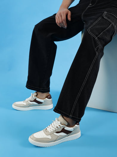 RIDGE – Tan Casual Sneakers for Men with Structured Panels | Everyday Wear