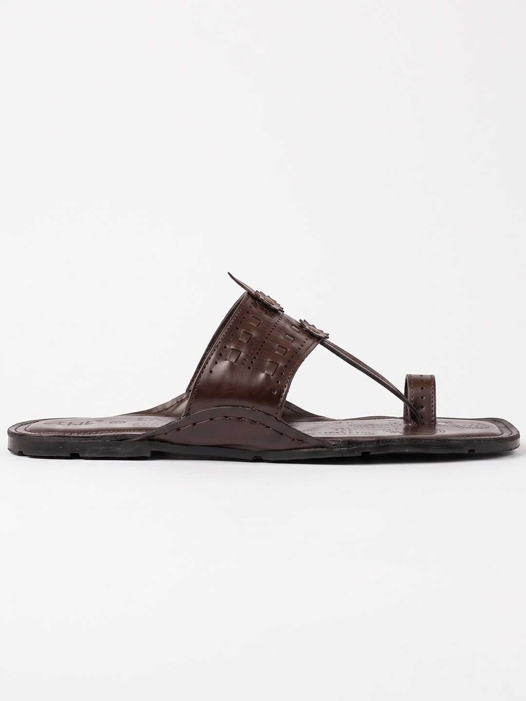 Ethik Raajtilak Brown Kolhapuri-Style Chappal for Men