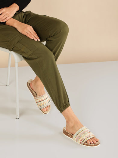Ethik PETAL Women’s Multicolor Hemp Slip-On Sandals with Cork Footbed