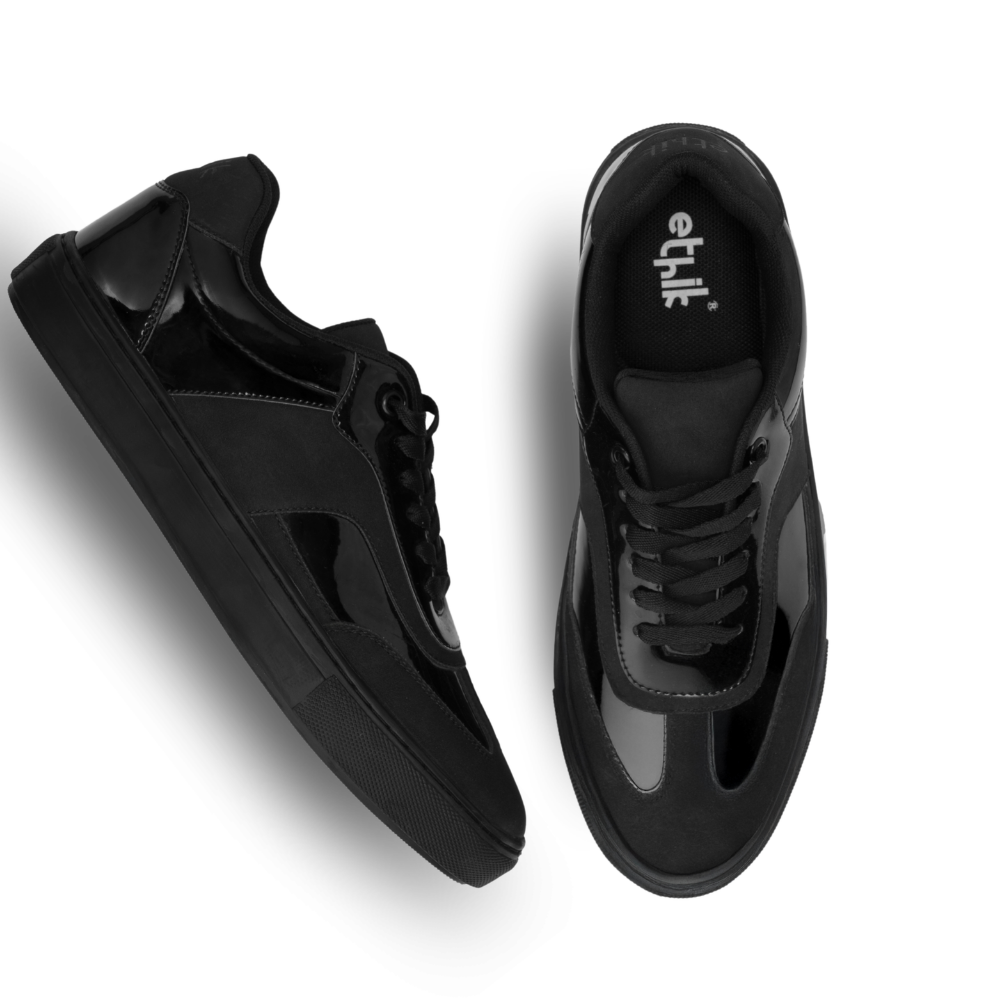 Glide Patent Black Layered Panel Sneakers
