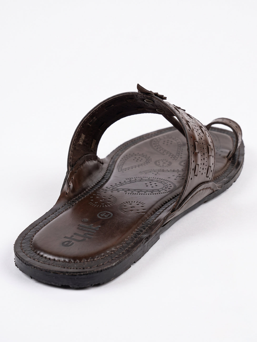 Ethik Raajtilak Brown Kolhapuri-Style Chappal for Men