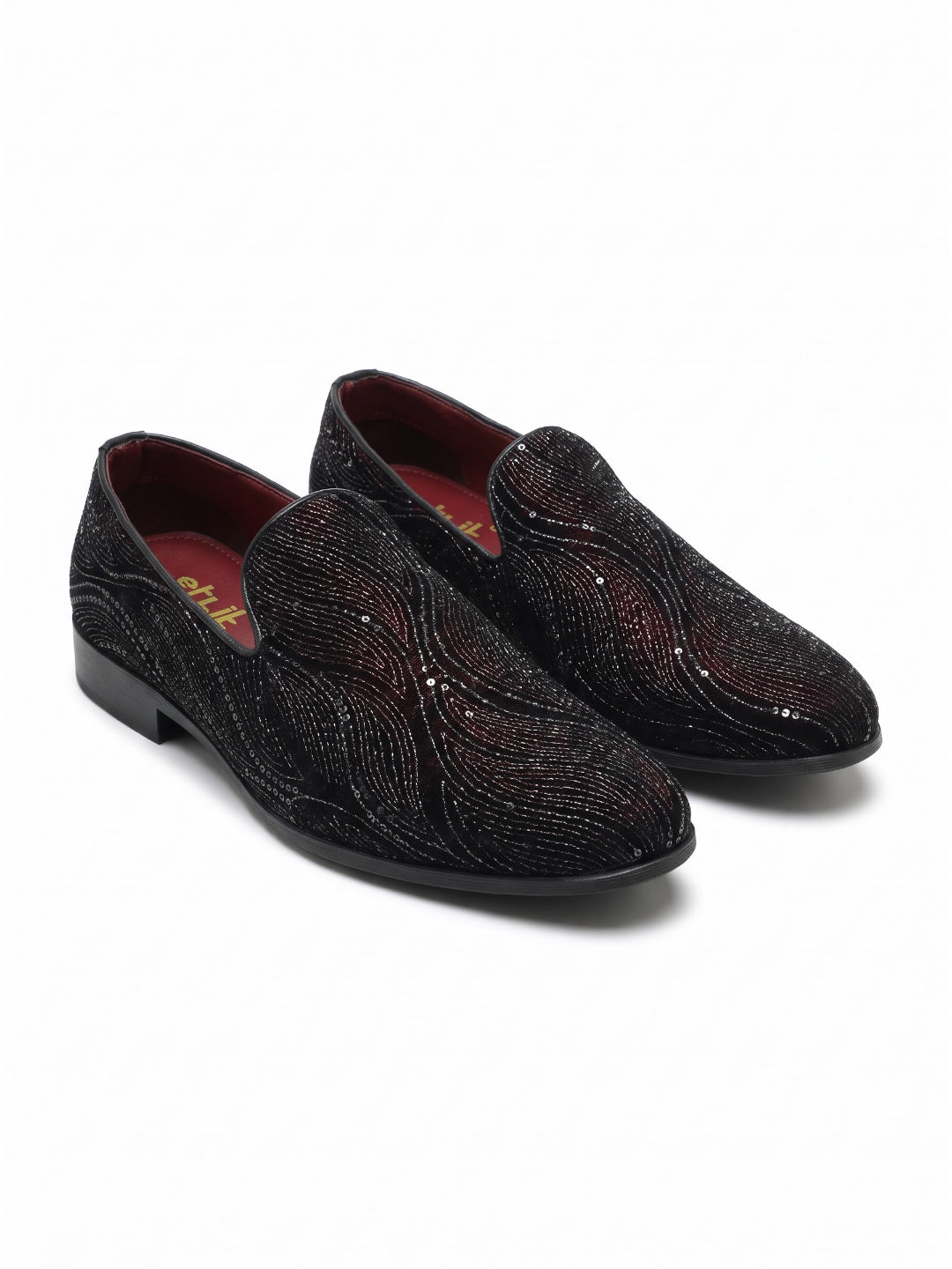 Maroon Sequin Embroidered Slip-on -006