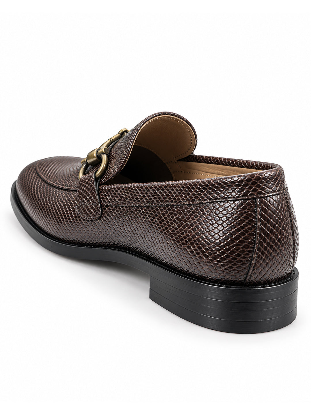 Ethik Stunner Brown Textured Loafers for Men
