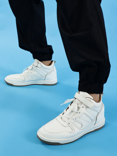 RISE White – Clean High-Top Sneakers for Men with Velcro Strap