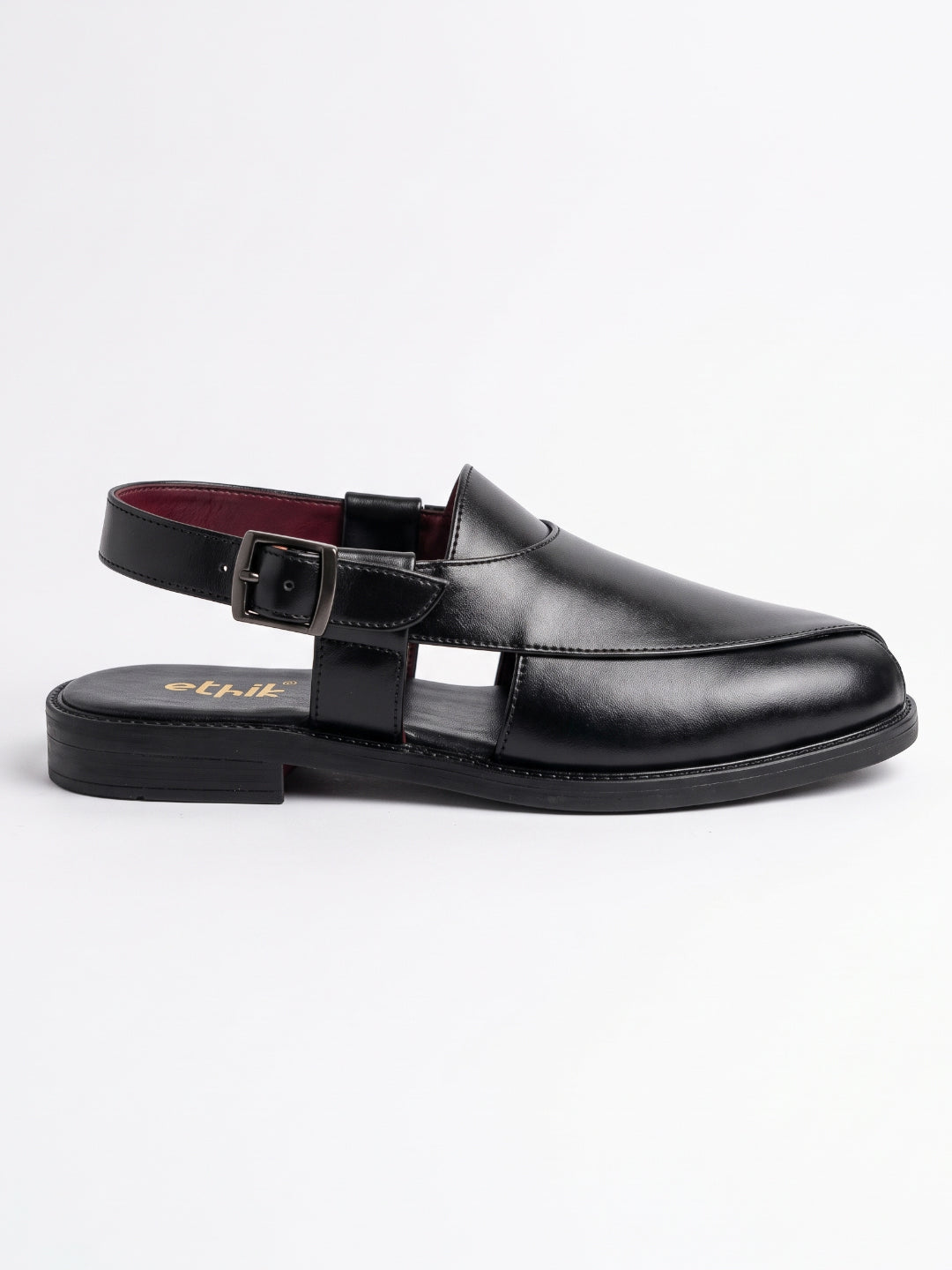 Ethik Utsav Black Peshawari Sandal for Men