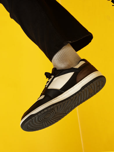 COMIC Brown – White & Brown Sneakers for Men with Bold Panels | Street Style