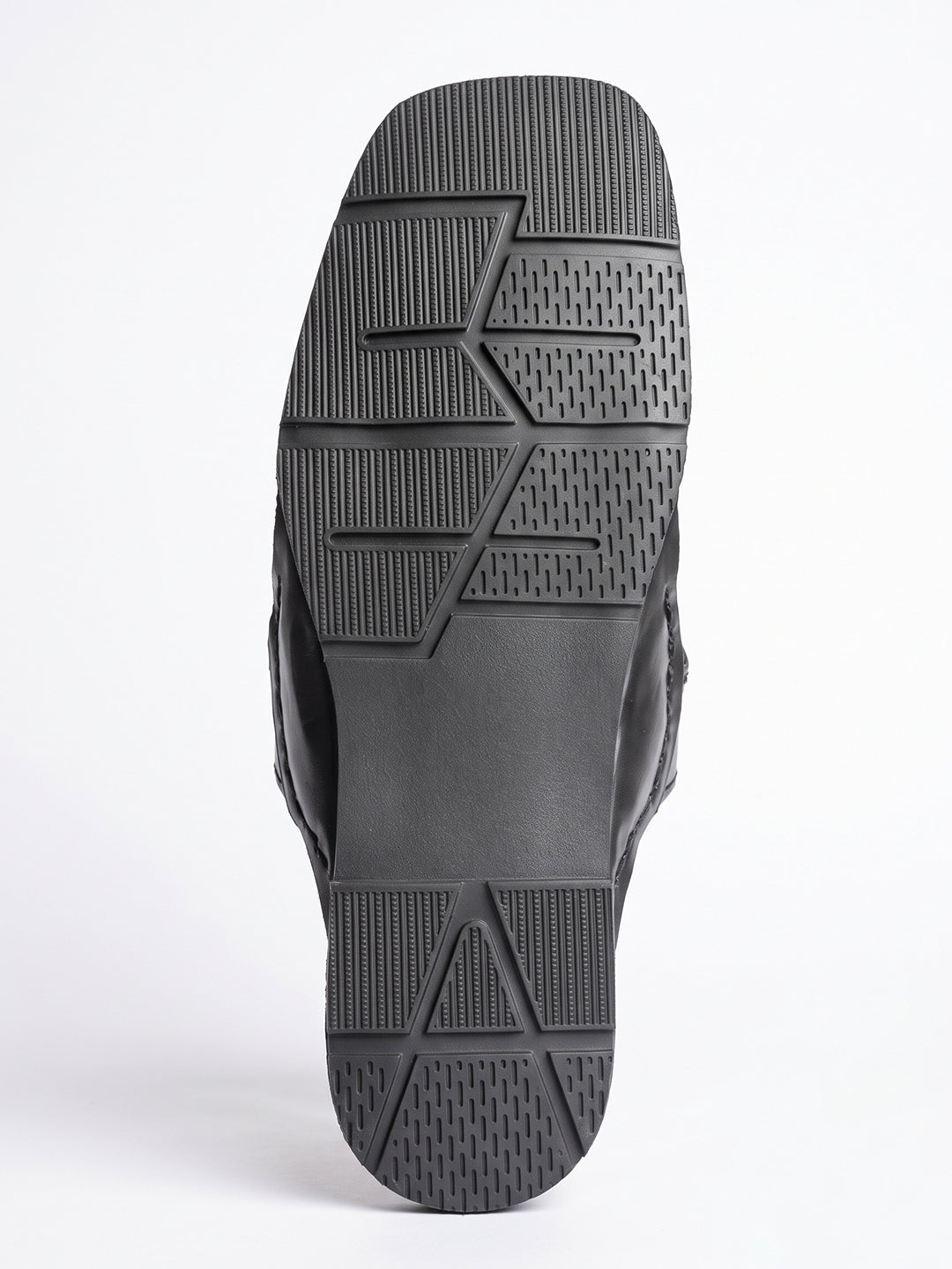 Ethik Raajtilak Black Kolhapuri-Style Chappal for Men