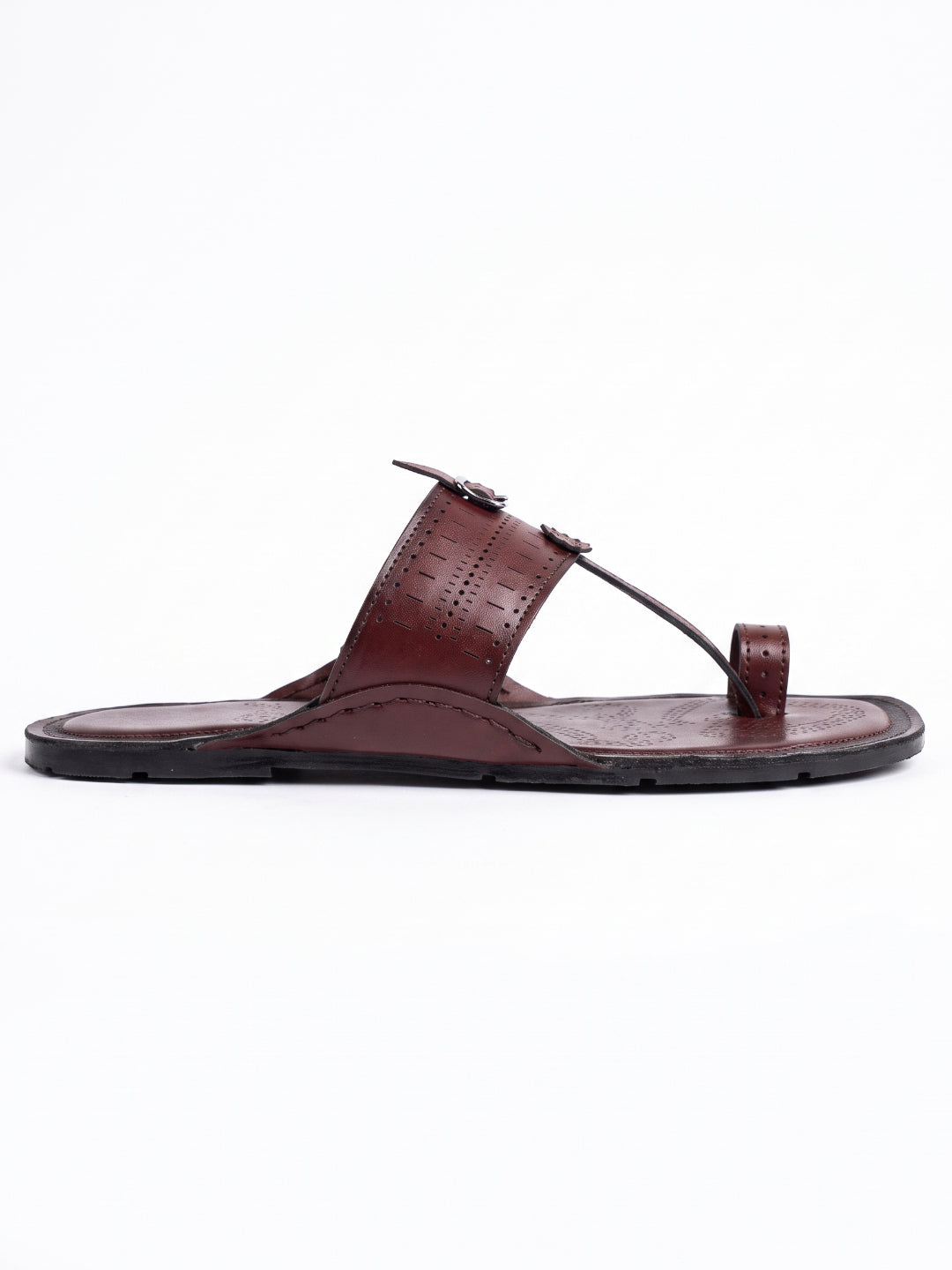 Ethik Raje Cherry Brown Kolhapuri Chappal for Men