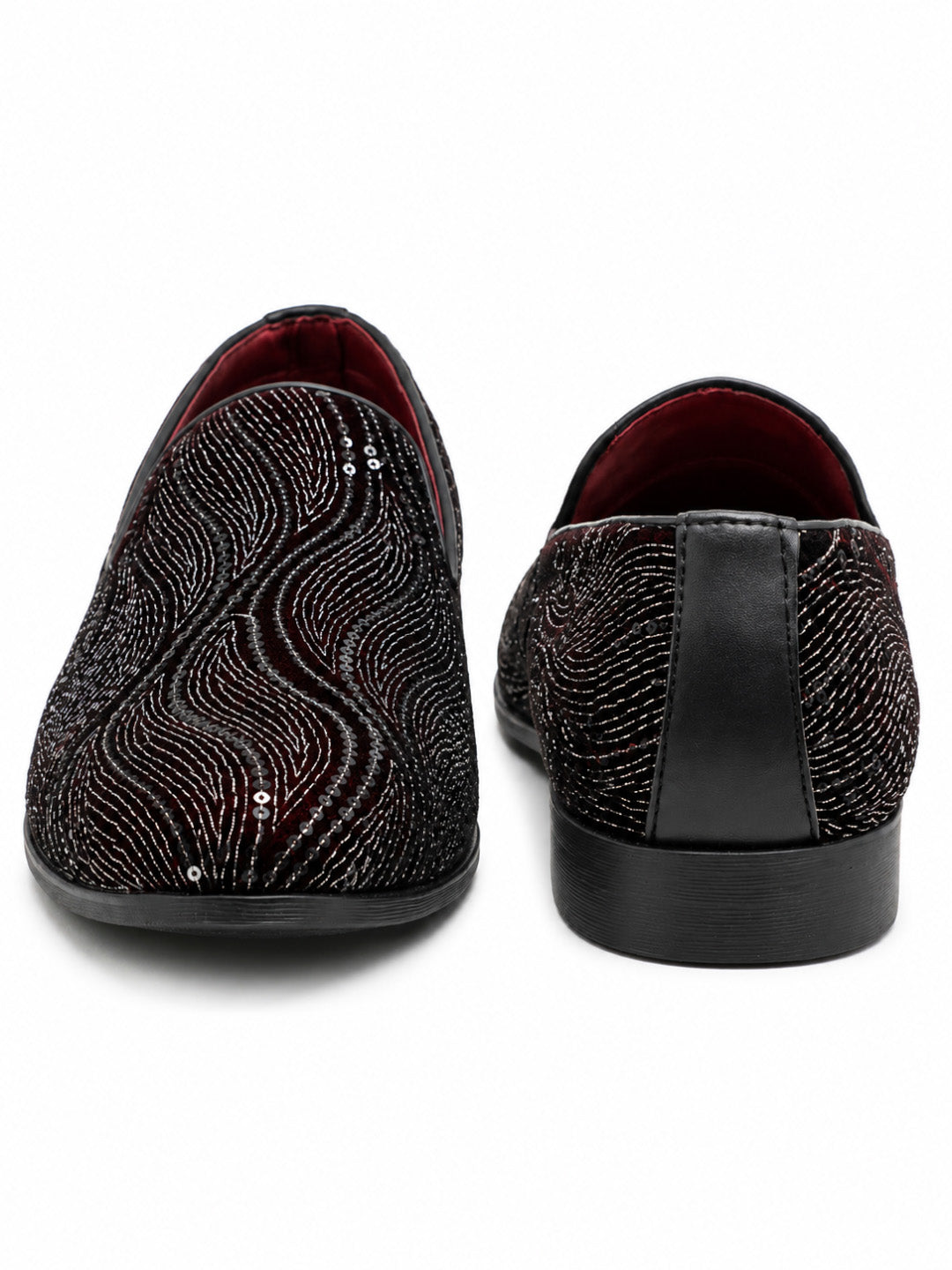 Maroon Sequin Embroidered Slip-on -006