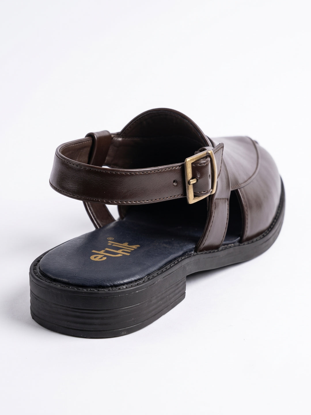 Ethik Utsav Brown Peshawari Sandal for Men