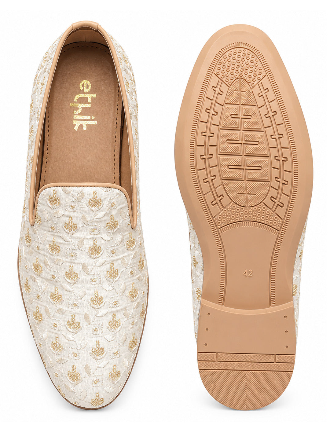 Ethnic Ivory Embroidered Slip-on-003