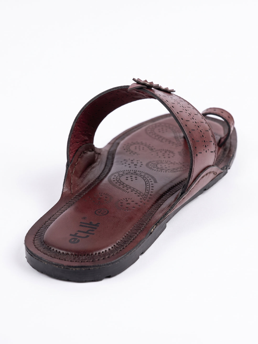Ethik Raje Cherry Brown Kolhapuri Chappal for Men