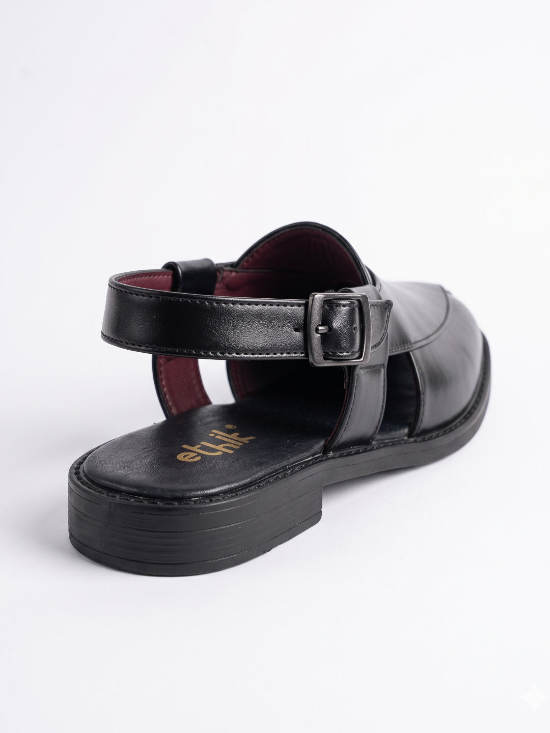 Ethik Utsav Black Peshawari Sandal for Men