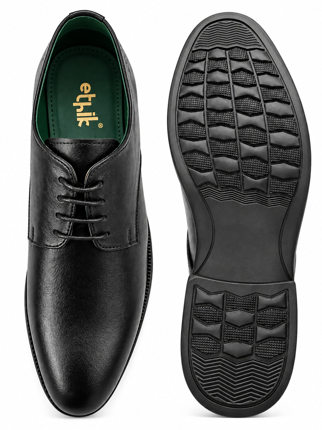 Bread N Butter Black Derby Formal Shoes