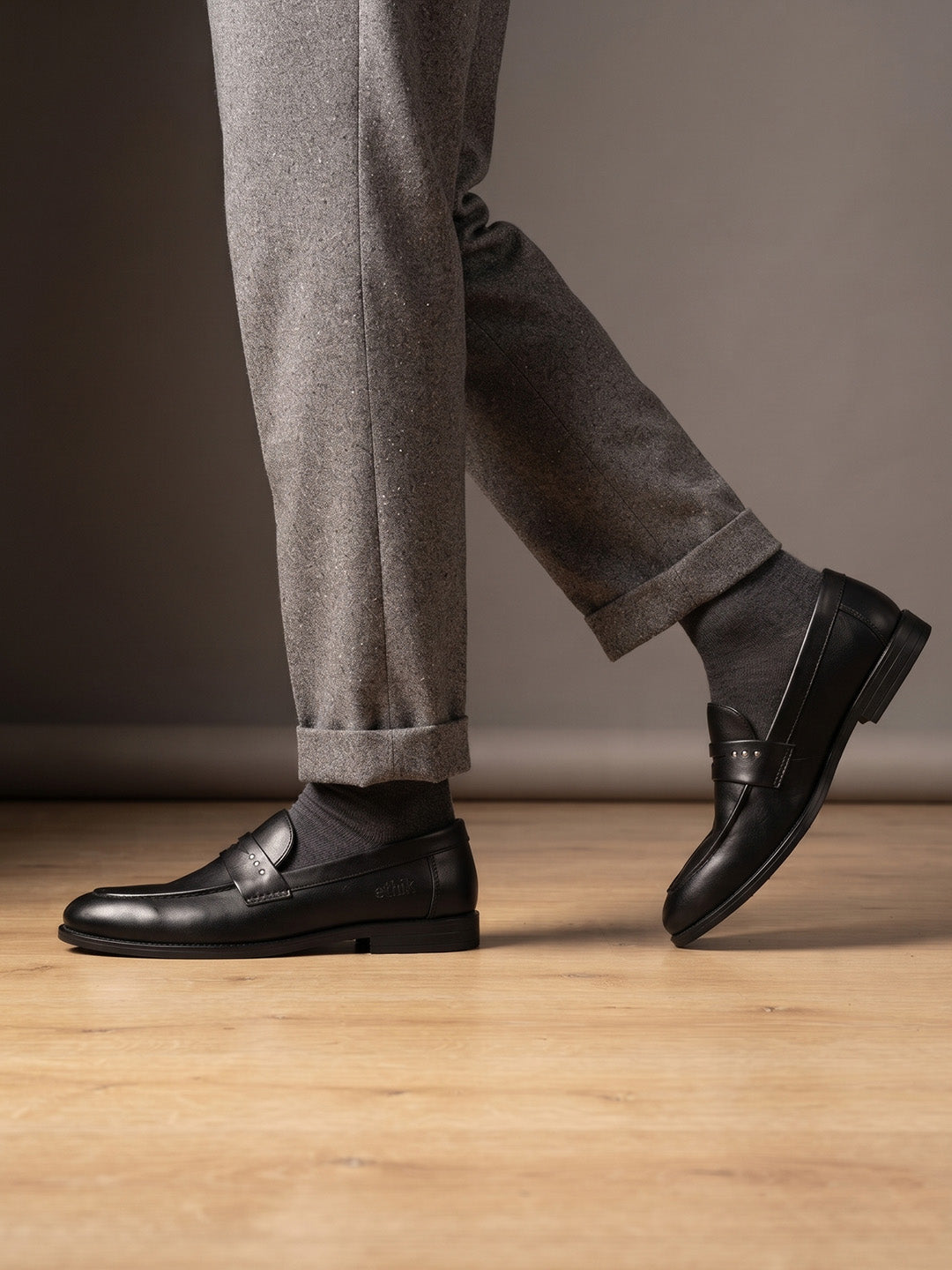 Alpha Black Penny Loafers