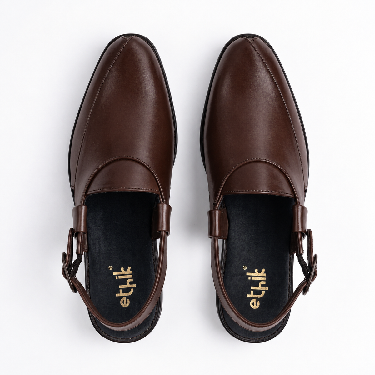 Ethik Utsav Brown Peshawari Sandal for Men