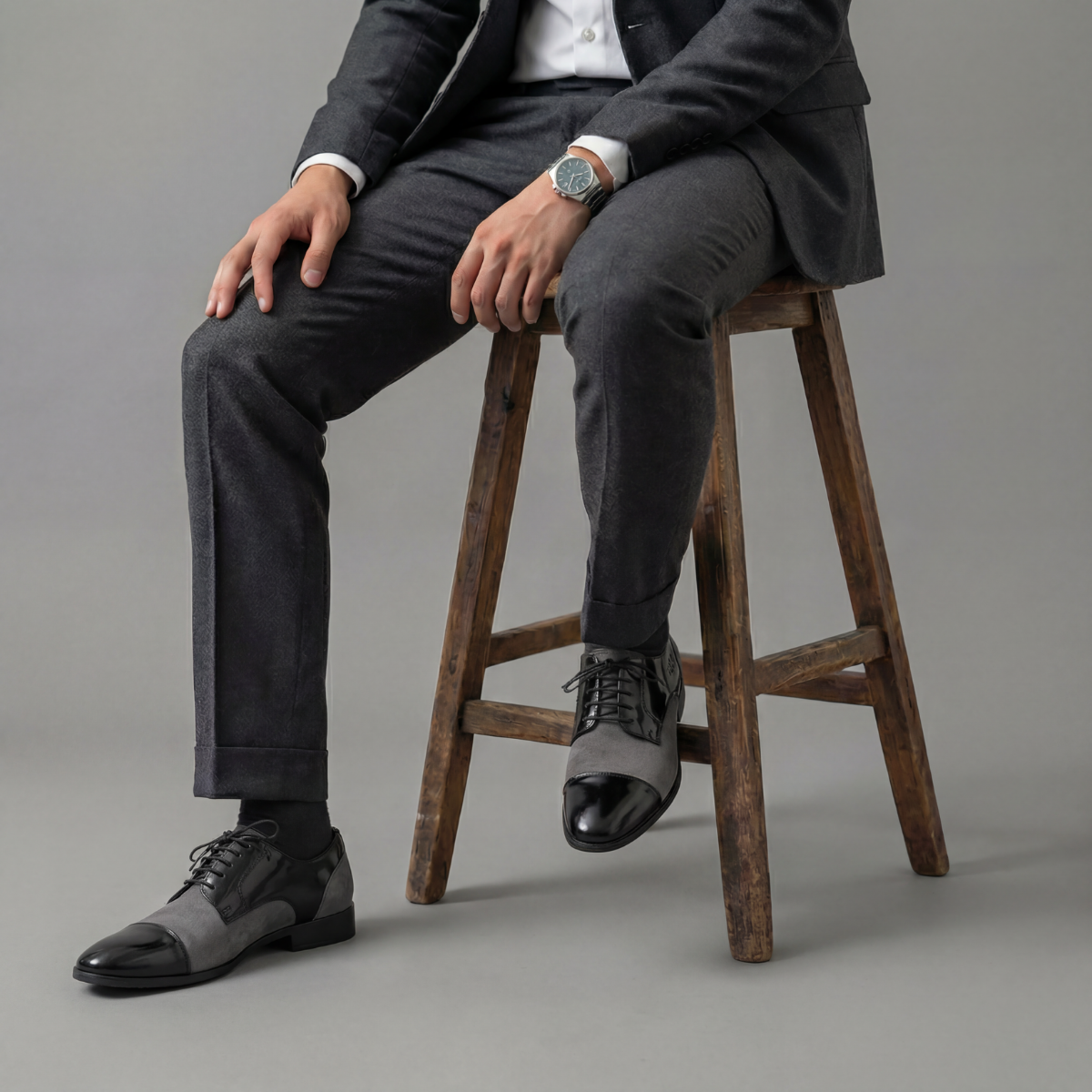 CapToe Derby – Black & Grey