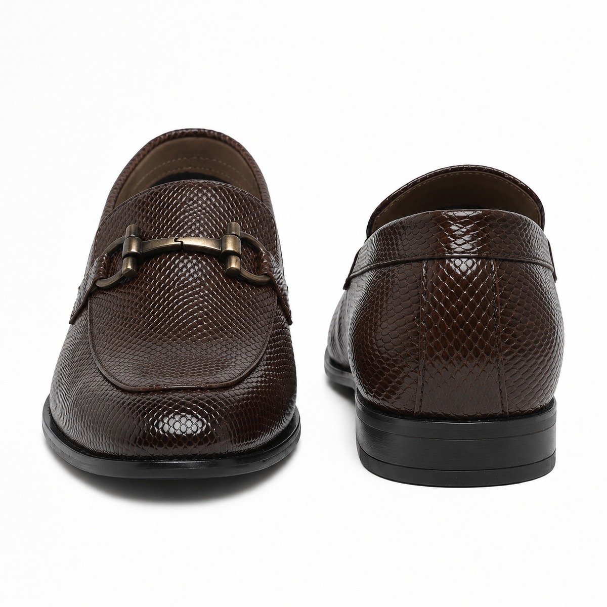 Ethik Stunner Brown Textured Loafers for Men