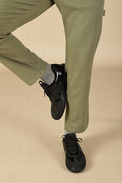 GLIDE Patent Black Sneakers | Bold Vegan Street Style