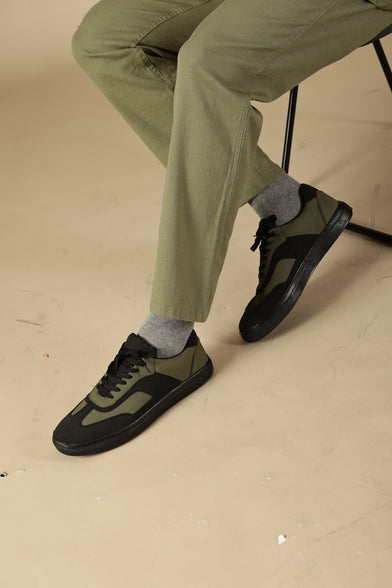 GLIDE Olive Casual Sneakers | Modern Street Vegan Shoes