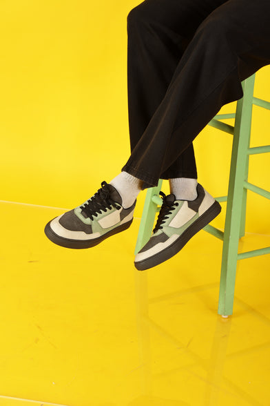 PULSE Black & Green Sneakers for Men with Clean Panels | Daily Wear