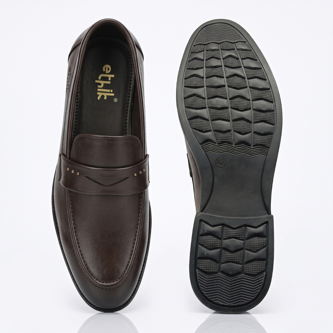 Alpha Brown Penny Loafers