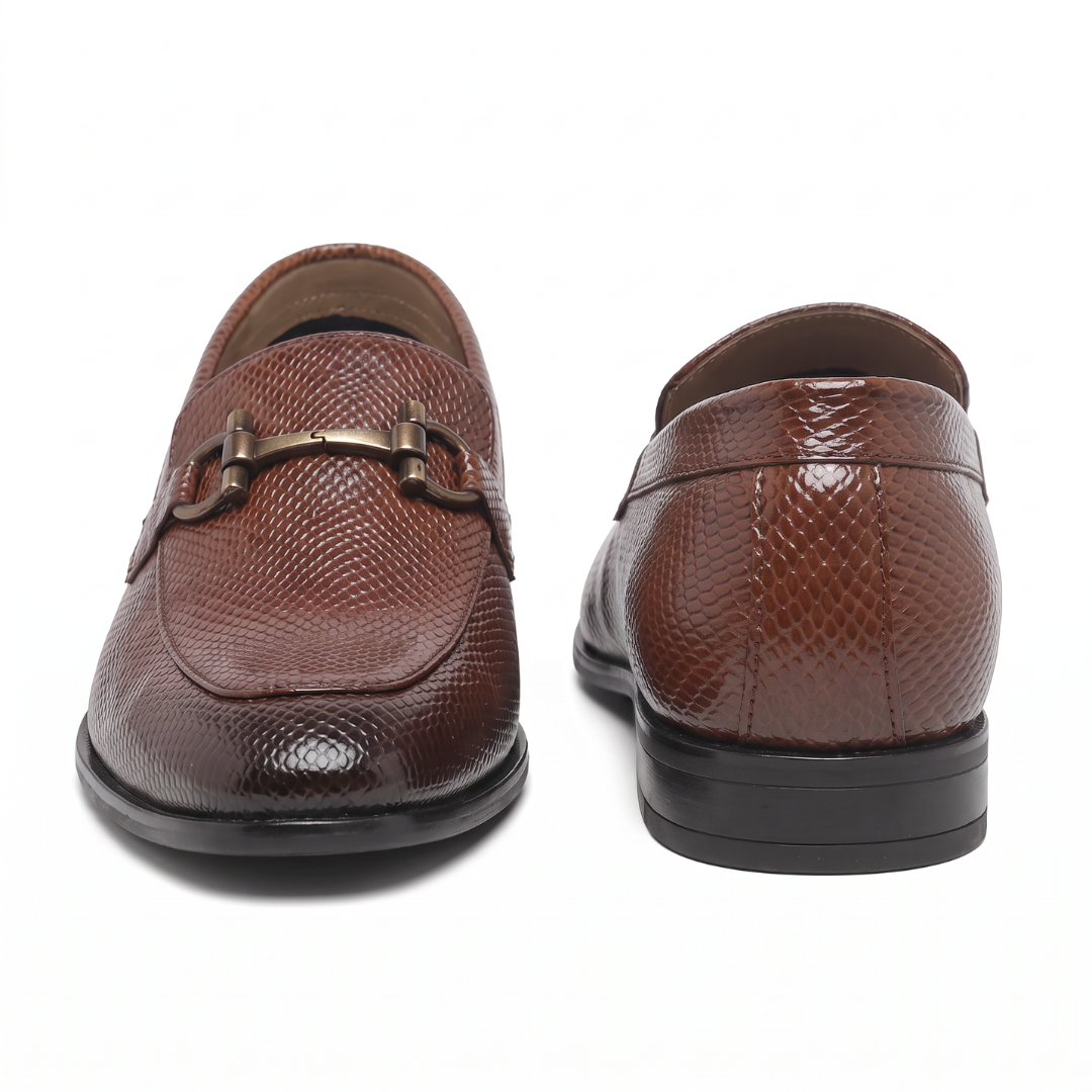 Ethik Stunner Tan Textured Loafers for Men