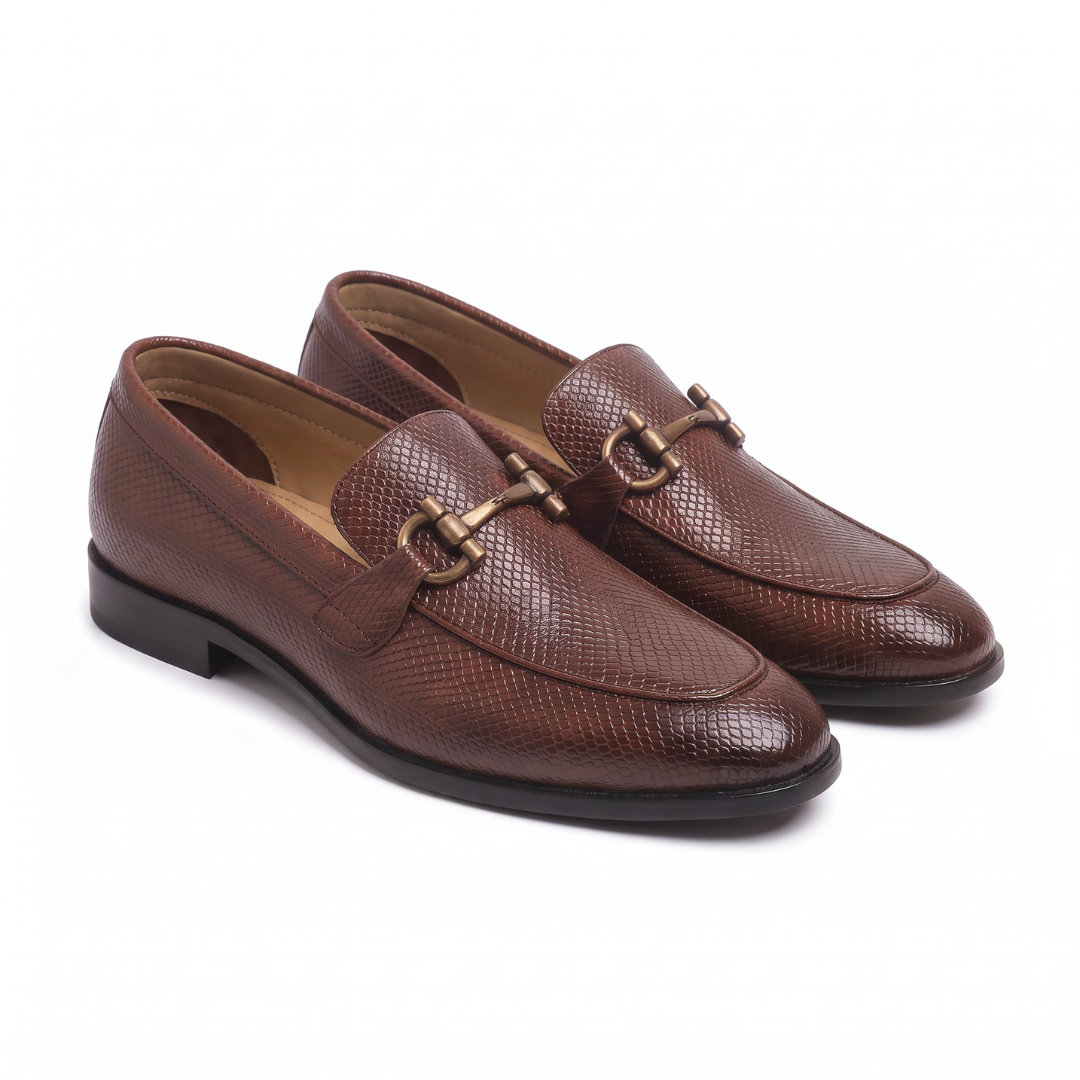 Ethik Stunner Tan Textured Loafers for Men