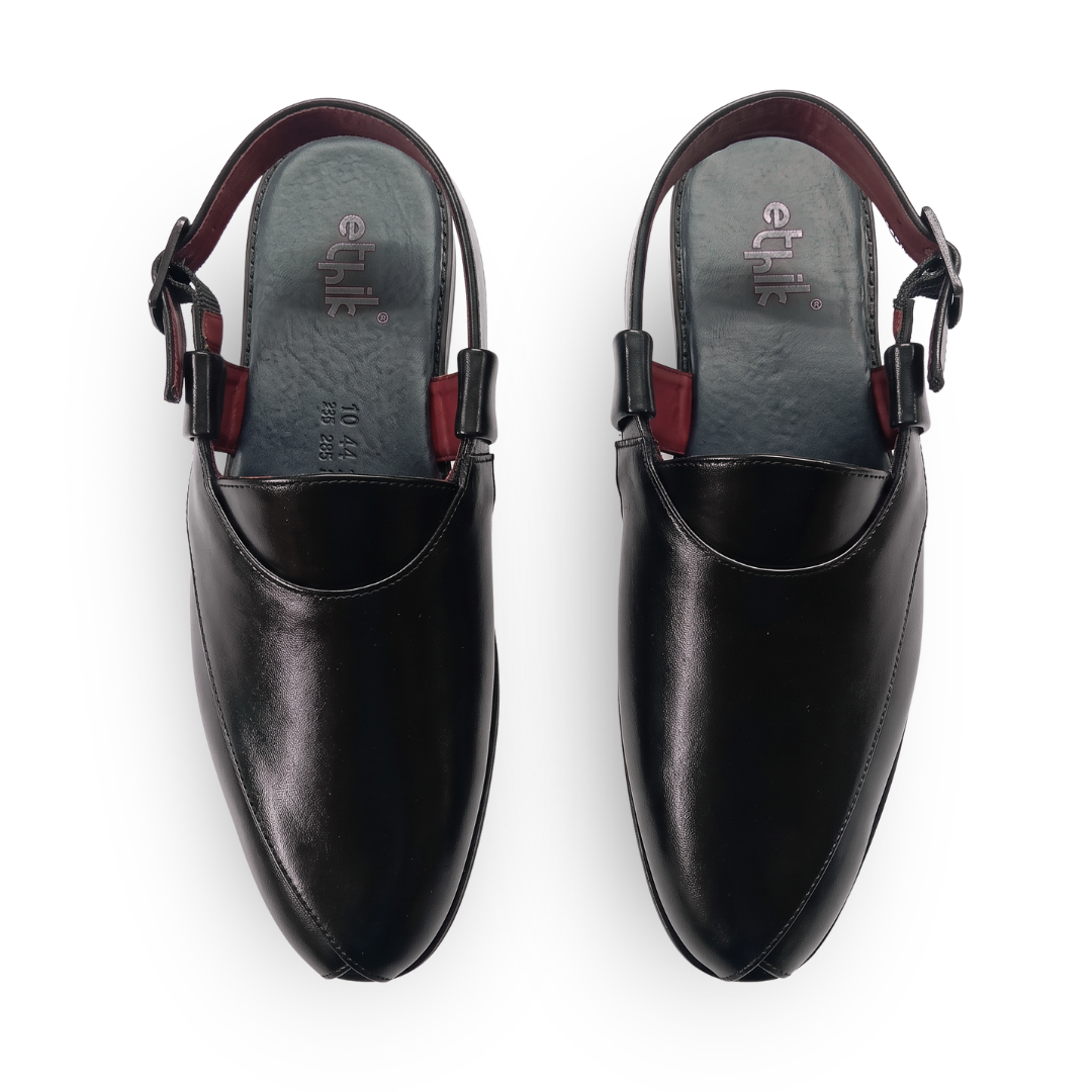 Ethik Utsav Black Peshawari Sandal for Men