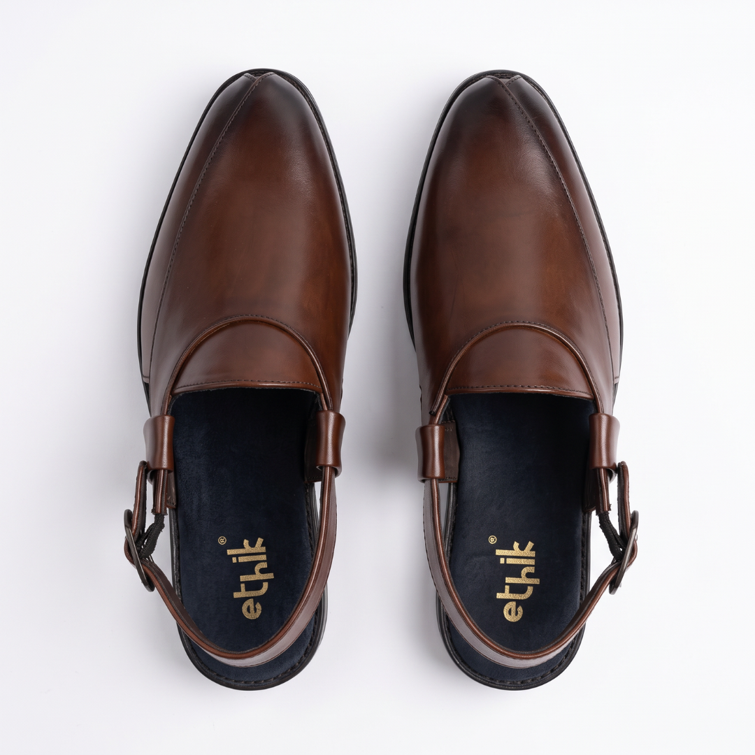 Ethik Utsav Tan Peshawari Sandal for Men