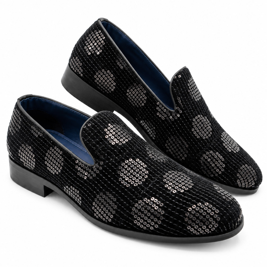 Black Sequin Embellished Slip-on -007