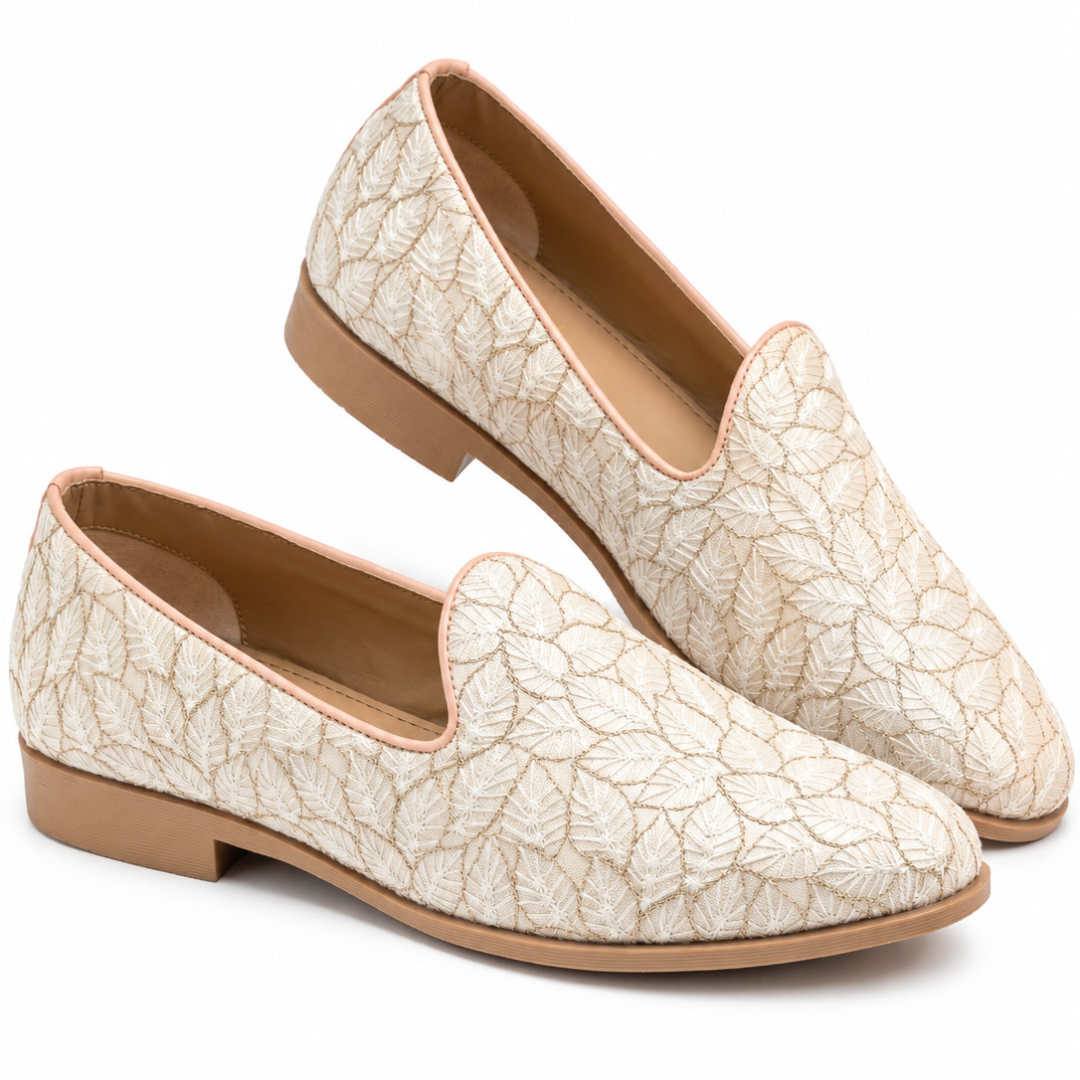 Peach Embroidered Ethnic Jutti-004