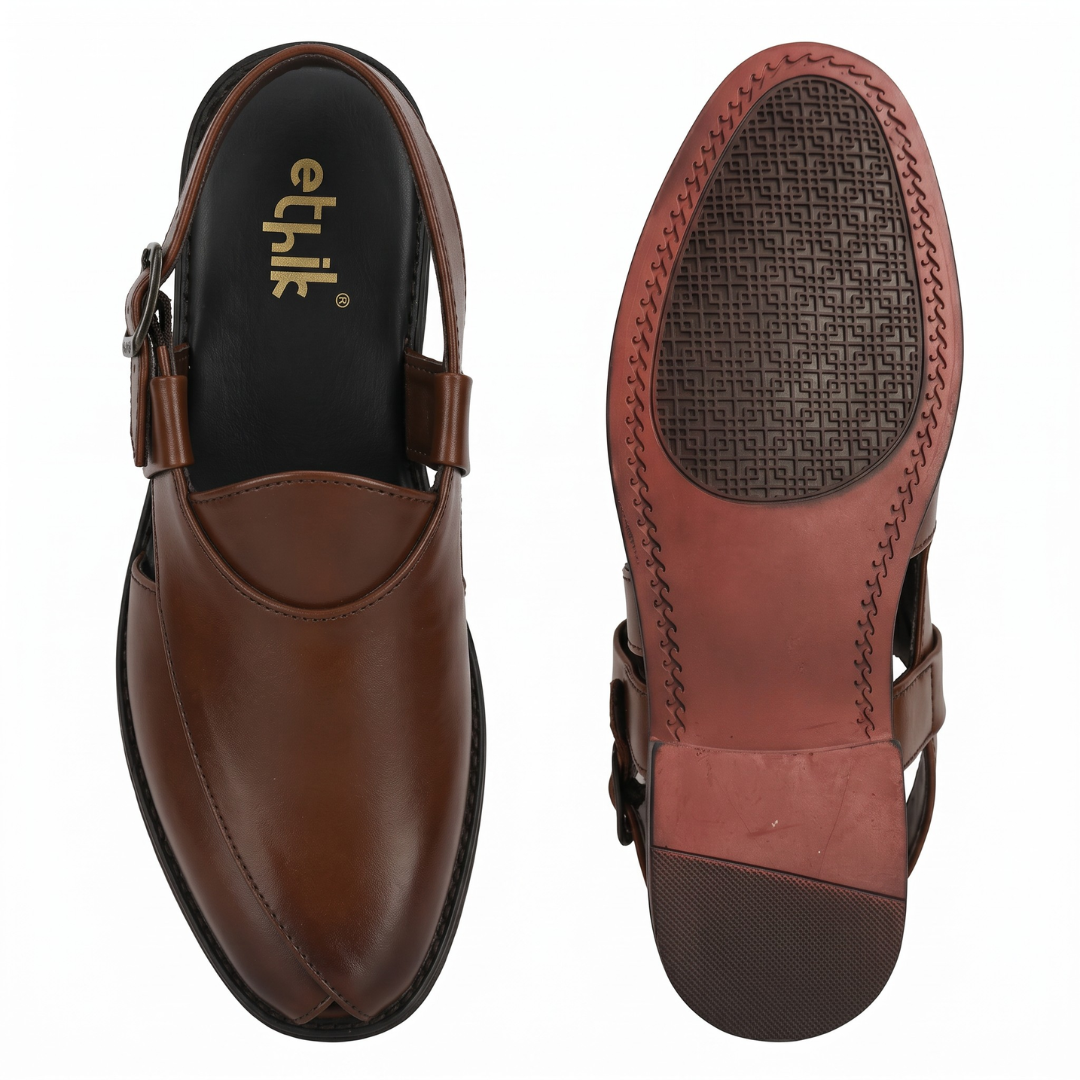 Ethik Utsav Tan Peshawari Sandal for Men
