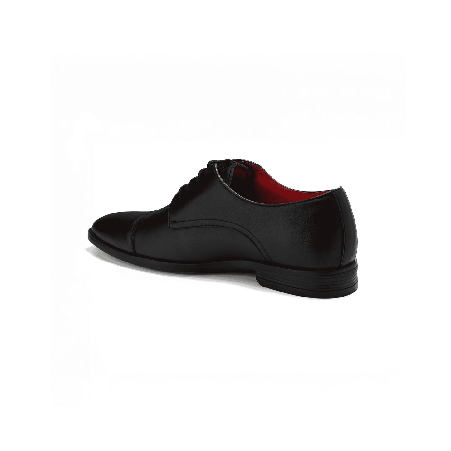 Black dress shoe on a white background