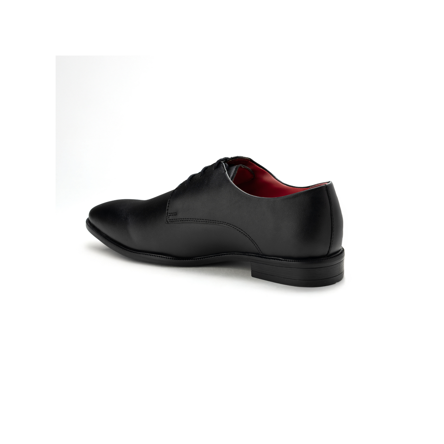 Black dress shoe on a white background