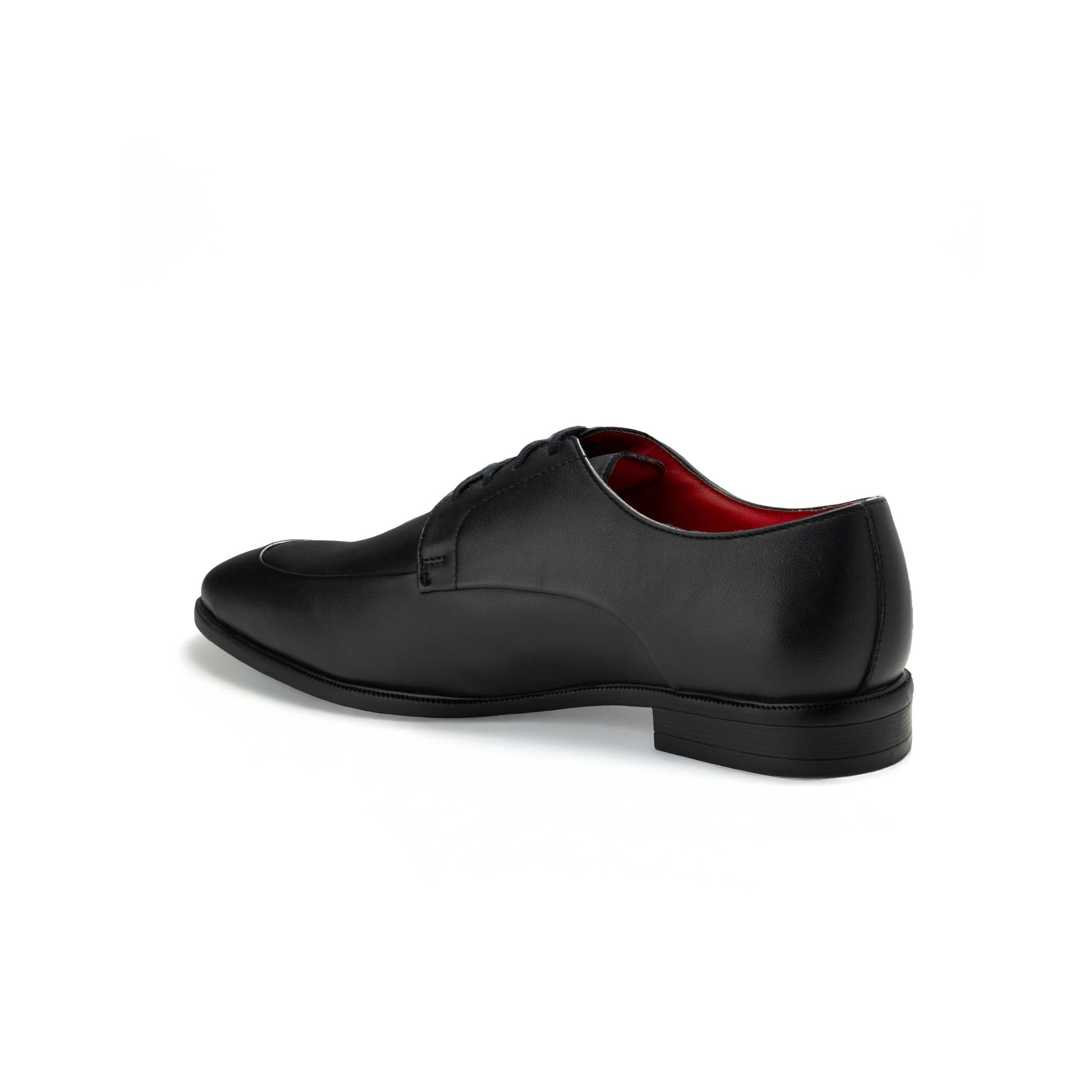 Black dress shoe on a white background