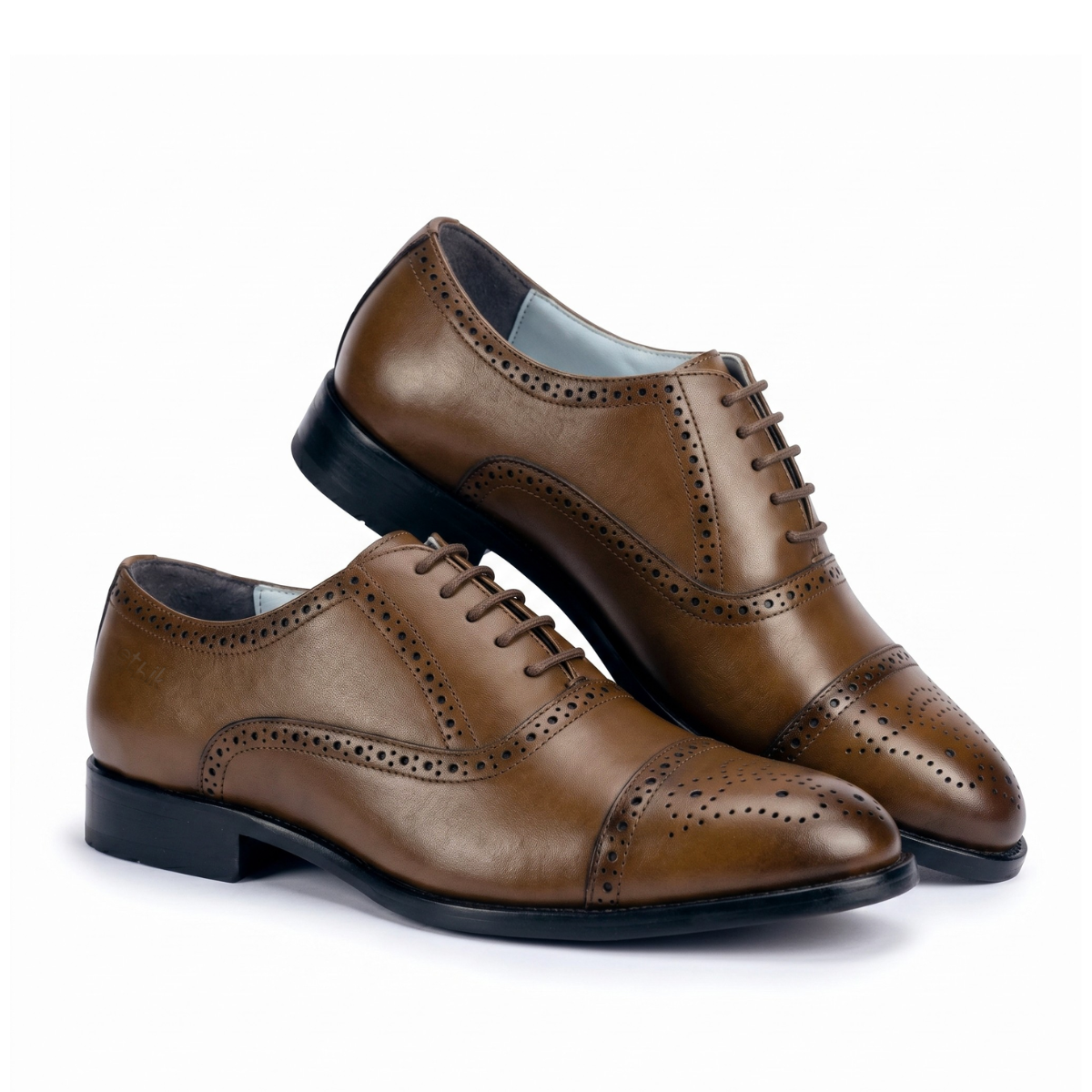 Ethik Tan Brown Oxford Shoes | Vegan Formal Brogues